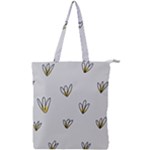 Pattern Leaves Daisies Print Double Zip Up Tote Bag
