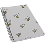 Pattern Leaves Daisies Print 5.5  x 8.5  Notebook