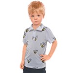 Pattern Leaves Daisies Print Kids  Polo T-Shirt