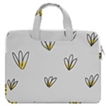 Pattern Leaves Daisies Print MacBook Pro 13  Double Pocket Laptop Bag