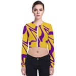 Waves Pattern Lines Wiggly Long Sleeve Zip Up Bomber Jacket