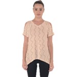 Lines Pattern Wiggly Minimal Print Cut Out Side Drop T-Shirt