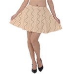 Lines Pattern Wiggly Minimal Print Velvet Skater Skirt