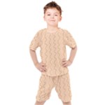 Lines Pattern Wiggly Minimal Print Kids  T-Shirt and Shorts Set