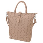 Lines Pattern Wiggly Minimal Print Buckle Top Tote Bag