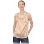 Lines Pattern Wiggly Minimal Print High Neck Satin Top