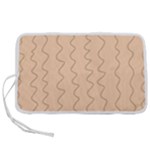 Lines Pattern Wiggly Minimal Print Pen Storage Case (L)