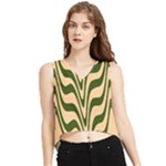 Swirl Pattern Abstract Marble V-Neck Cropped Tank Top