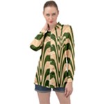 Swirl Pattern Abstract Marble Long Sleeve Satin Shirt