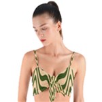 Swirl Pattern Abstract Marble Woven Tie Front Bralet