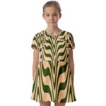 Swirl Pattern Abstract Marble Kids  Short Sleeve Pinafore Style Dress
