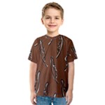 Feather Leaf Pattern Print Kids  Sport Mesh T-Shirt