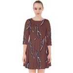 Feather Leaf Pattern Print Smock Dress