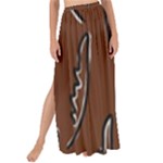Feather Leaf Pattern Print Maxi Chiffon Tie-Up Sarong