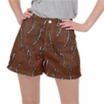 Feather Leaf Pattern Print Women s Ripstop Shorts