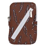 Feather Leaf Pattern Print Belt Pouch Bag (Large)