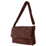 Feather Leaf Pattern Print Full Print Messenger Bag (M)