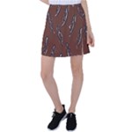 Feather Leaf Pattern Print Tennis Skirt