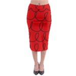 Red Background Wallpaper Midi Pencil Skirt