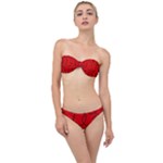 Red Background Wallpaper Classic Bandeau Bikini Set