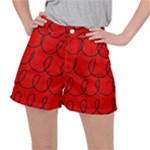 Red Background Wallpaper Women s Ripstop Shorts