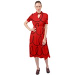 Red Background Wallpaper Keyhole Neckline Chiffon Dress