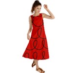 Red Background Wallpaper Summer Maxi Dress