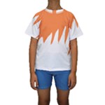 Orange Background Halloween Kids  Short Sleeve Swimwear