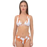 Orange Background Halloween Double Strap Halter Bikini Set