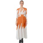 Orange Background Halloween Button Up Boho Maxi Dress