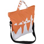 Orange Background Halloween Fold Over Handle Tote Bag