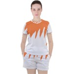 Orange Background Halloween Women s T-Shirt and Shorts Set