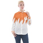 Orange Background Halloween Women s Long Sleeve Pocket Shirt