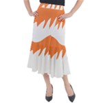 Orange Background Halloween Midi Mermaid Skirt