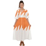 Orange Background Halloween Kimono Sleeve Boho Dress