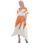 Orange Background Halloween Cross Front Sharkbite Hem Maxi Dress