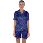 Texture Grunge Speckles Dots Satin Short Sleeve Pajamas Set