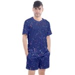 Texture Grunge Speckles Dots Men s Mesh T-Shirt and Shorts Set