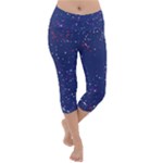 Texture Grunge Speckles Dots Lightweight Velour Capri Yoga Leggings