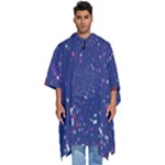 Texture Grunge Speckles Dots Men s Hooded Rain Ponchos