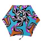 Liquid Warp Background Orange Blue Mini Folding Umbrellas