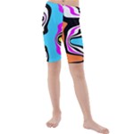 Liquid Warp Background Orange Blue Kids  Mid Length Swim Shorts