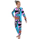 Liquid Warp Background Orange Blue Kids  Long Sleeve Set 