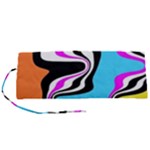 Liquid Warp Background Orange Blue Roll Up Canvas Pencil Holder (S)