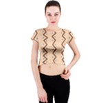 Print Pattern Minimal Tribal Crew Neck Crop Top