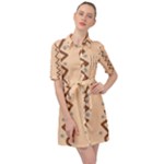 Print Pattern Minimal Tribal Belted Shirt Dress