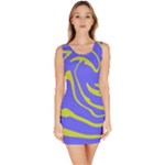 Blue Green Abstract Bodycon Dress