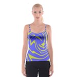 Blue Green Abstract Spaghetti Strap Top