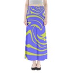 Blue Green Abstract Full Length Maxi Skirt