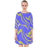 Blue Green Abstract Smock Dress